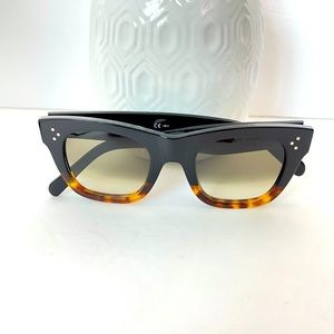 CELINE Black & Brown Tortoise Ombre Sunglasses